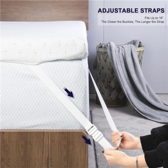 3 Inch King Mattress Topper Protector Cover, Oeko-Tex Certified, Bamboo Zippered - Picture 4 of 7